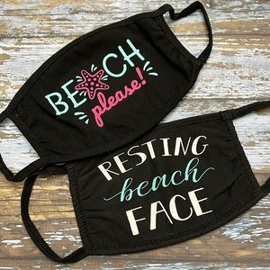 2-Pack NWT Beach Theme Cotton Face Masks